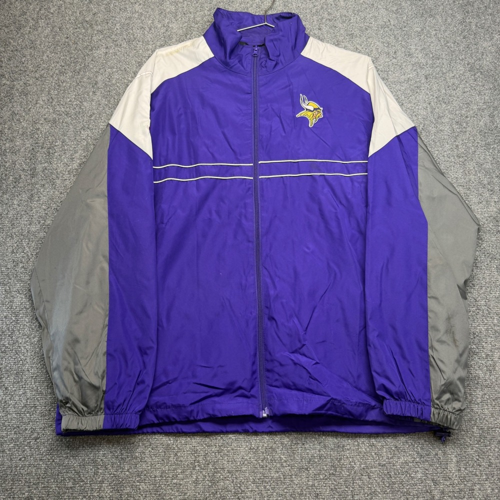 Dunbrooke Mens Minnesota Vikings Windbreaker Jacket Purple XL Full Zip NFL